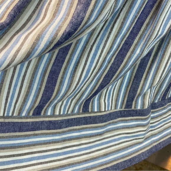 Sandro Ferrone Medium Dress Off The Shoulder Striped Linen Blend Made In Italy - Picture 3 of 15